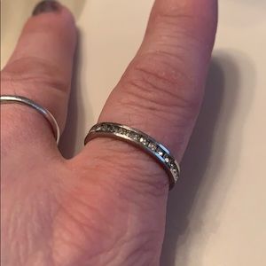 Sterling silver Diamond eternity band.